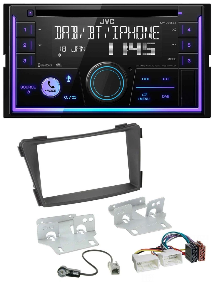 JVC MP3 USB 2DIN DAB Bluetooth CD Autoradio für Hyundai i40 VF ab 2011 schwarz - Bild 1 von 4