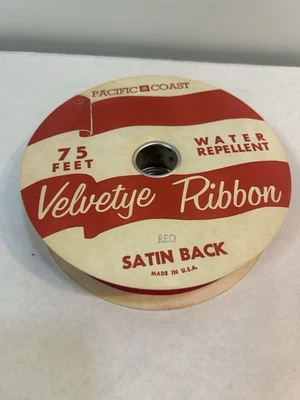 Vintage Pacific  Crest  Velvety Ribbon Red  1 1/2 Inch - Image 1 of 4