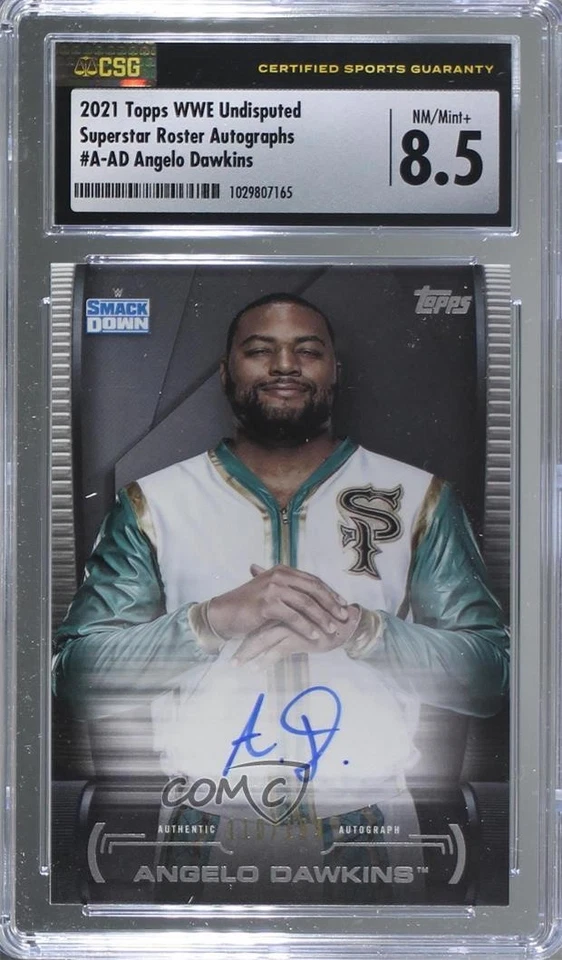 2021 Topps WWE Undisputed Superstar Roster /199 Angelo Dawkins CSG 8.5 Auto - Image 1 of 2