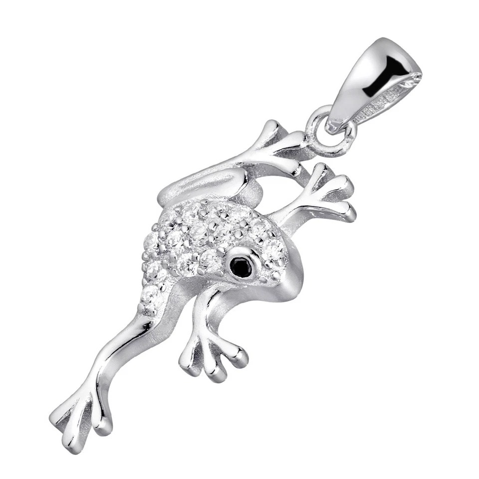 Materia Zirkonia Anhänger Frosch 925 Silber Kettenanhänger Tier Damen Mädchen - Bild 1 von 1