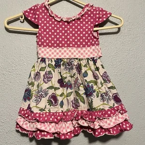 Matilda Jane Dot Dot Dot Floral Dress HTF Brilliant Daydream Girls Size 2 - Picture 1 of 6