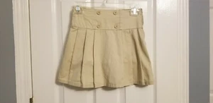 Gymboree Girl's School Uniform Pleated Woven Skort Beige Size 7 Pre-Owned - Picture 1 of 5