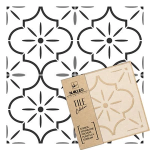 LUCCA Tile reusable PLASTIC Stencil // Moroccan Geometric // Floor Wall - Picture 1 of 4