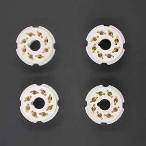4pcs Octal socket, 8pin golden tube socket, for PCB - Afbeelding 1 van 3