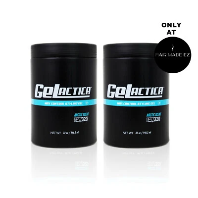 Gelactica Gel 32oz pack of 2 Hair Gel for Men - Organic Ingredients - Water Base - Image 1 of 4