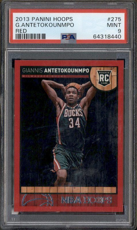 2013 Panini Hoops Red #275 Giannis Antetokounmpo RC Rookie PSA 9