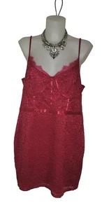 City Chic Sz 18 Women's Pink Lace Bodycon Boho Coquette Barbie Slip Mini Dress - Picture 1 of 3
