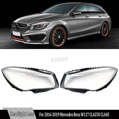 Pair Headlamp Headlight Lens Cover For Mercedes Benz W117 CLA250 CLA45 2016-2019 - Изображение 1 из 4
