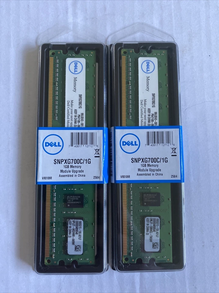 2x 1GB PC2-6400 DELL SNPXG700C/1G Memory Upgrade Dell Computers NEW - Image 1 of 4