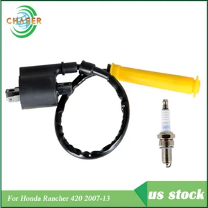 For Honda Rancher 420 2007-13 30510-HP5-601 Ignition Coil & Spark Plug W/Cap - Picture 1 of 8