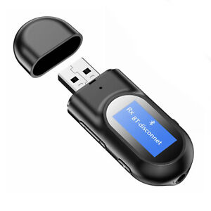 3.5mm AUX Audio USB Bluetooth Transmitter Receiver Wireless LCD Display Adapter