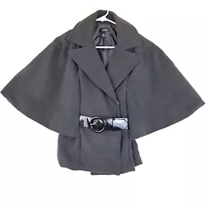 A. Byer Women's Short Gray Belted Cape Jacket Size (M) Medium - Picture 1 of 11