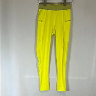 Leggings Free People Movimiento Para Mujer S Amarillo Neón 7/8 Largo Bolsillos para Piernas Foto 1 de 4