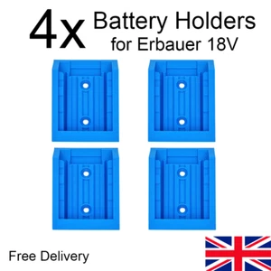 4x Battery Holder for Erbauer EXT 18V (Blue) - Wall Mount, Worktop - Picture 1 of 3