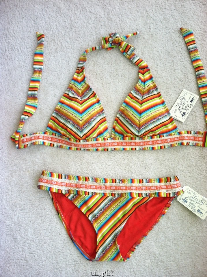 LUCKY BRAND SIZE MED D CUP SUNSET BIKINI SWIMSUIT Foto 1 de 1