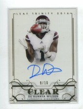 2016 Leaf Trinity Clear Autograph Gold De'Runnya Wilson/10 Mississippi St.