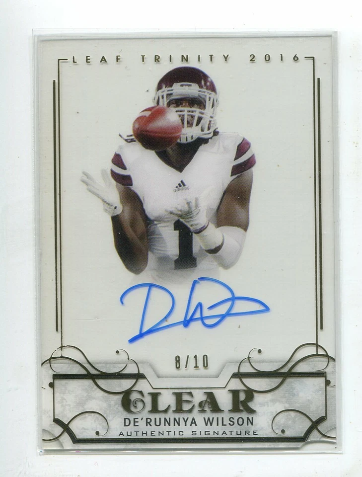 2016 Leaf Trinity Clear Autograph Gold De'Runnya Wilson/10 Mississippi St. - Image 1 of 1