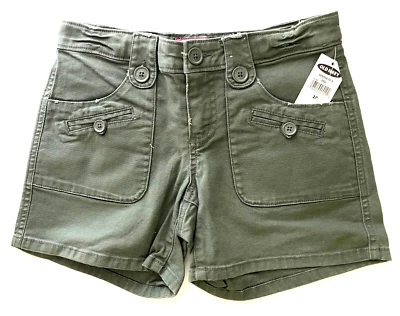 NWT GIRLS ARMY GREEN OLD NAVY JEAN SHORTS     SIZE 10 - Image 1 of 2