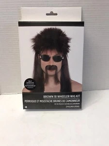 18 Wheeler Wig Kit Mullet Brown Fancy Halloween Adult Costume Accessory - Picture 1 of 3