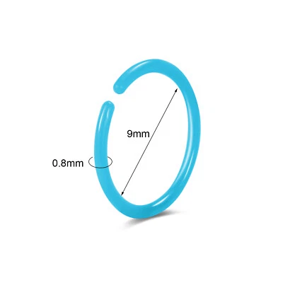 40Pcs/Set Colorful Resin Lip Nose Rings Hoop Clicker Cartilage Earrings Jewelry - Image 1 of 4