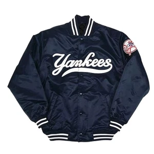 NY Yankees Vintage 90s Blue Athletic Jacket Satin | Fashion Varsity Jacket | - Picture 1 of 5
