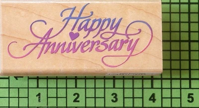 Anniversary N003 Wood Mounted rubber stamp by Stampendous 1993 - Image 1 of 2