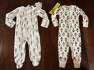 Hanna Andersson 70, Kate Quinn 6-9m ORGANIC COTTON Holiday Sleepers One Piece - Picture 1 of 2