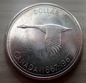 1967 Canada Flying Goose SILVER Dollar - Lightly Circulated, Lustrous - Picture 1 of 2