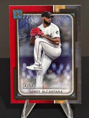 2023 Topps Museum Collection Baseball SANDY ALCANTARA #15 Ruby 34/50 - Image 1 of 2