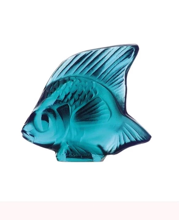 New Boxed Sealed Lalique Poisson Turquoise Crystal - Image 1 of 4