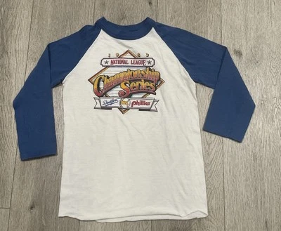 Vintage 80s 1983  Dodgers Phillies Championship Ragland Shirt Kids Youth L - Image 1 of 4