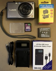 VGC Panasonic LUMIX DMC-FX100 12.2MP Digital Camera Silver W/ CHARGER+BAT+MEMORY - Picture 1 of 5