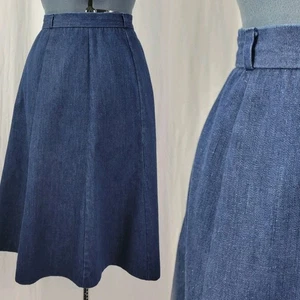 Vintage Country Suburbans 8 Gore Flared Denim Skirt w Back Closure Size 10 - Picture 1 of 14