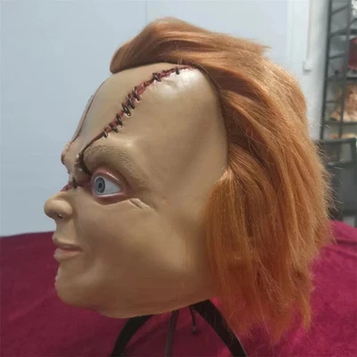 Gruselige Horrormaske Latex Chucky Puppenmaske Halloween Cosplay - Bild 1 von 4