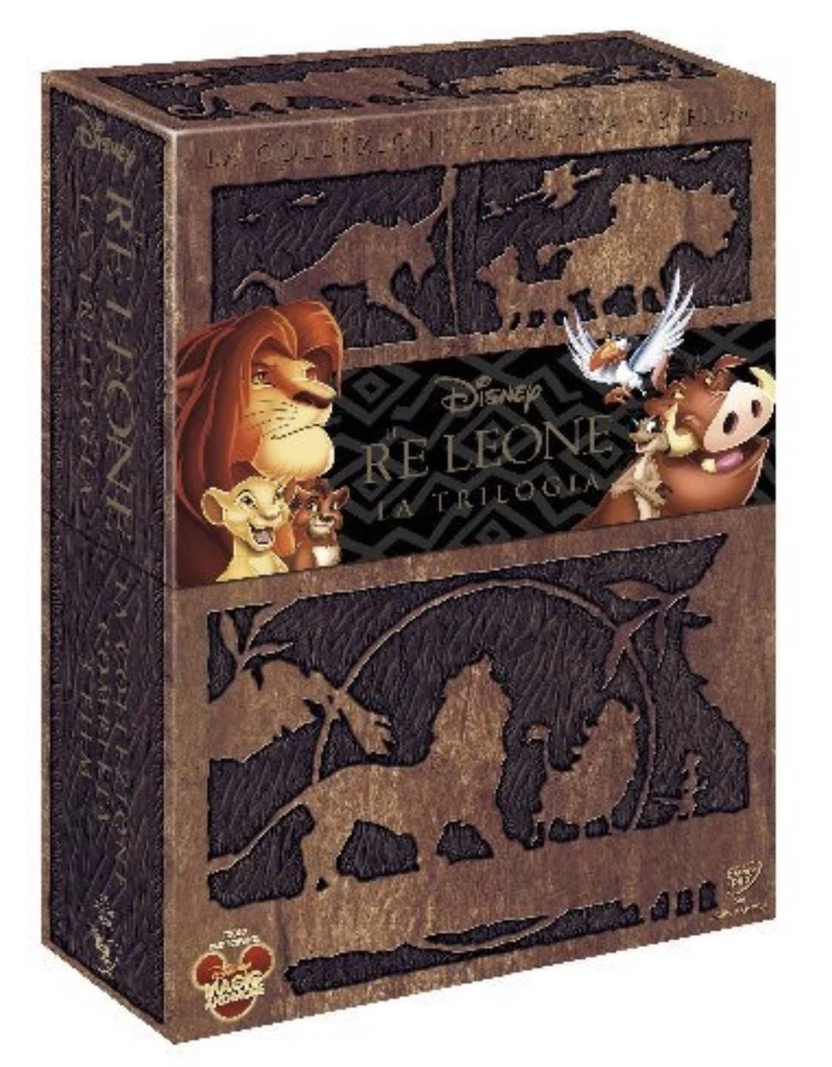 DISNEY DVD LA TRILOGIA DE IL RE LEONE - RARISSIMO IN RIGID BOX  ED. ITALIANA - Immagine 1 di 1