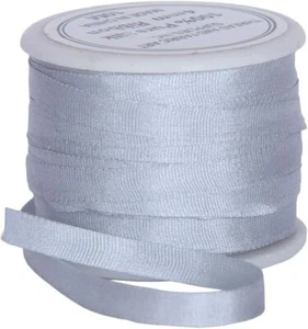 Threadart 100% Pure Silk Ribbon -2mm Silver Grey - No. 064 - 10 Meters - Picture 1 of 7