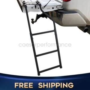 Pickup Truck Tailgate Ladder - Universal Fit, Heavy Duty Steel Step Grip Plates - Picture 1 of 11