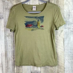 High Sierra Größe Medium Armeegrün Rundhalsausschnitt Kurzarm Top mit Bauernhaus Grafik - Bild 1 von 6