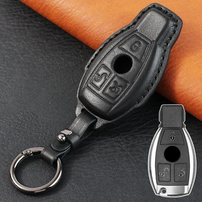 For Mercedes Benz A B C E S GL GLS Remote Genuine Leather Key Cover Case Shell Foto 1 de 4