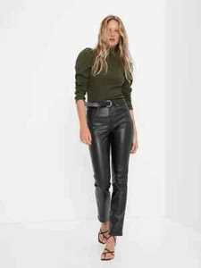 Women's GAP Black High Rise Faux Leather Vintage Slim Pants Size 27 4 - Bild 1 von 4