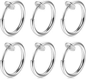Fake Nose Ring Fake Septum Fake Nose Rings Hoop Clip on Spring Faux Nose Ring... - Picture 1 of 1