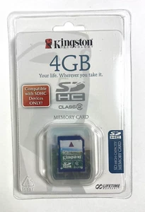 Kingston Technology 4 GB SDHC Memory Card Class 2 New In Package Camera recorder - Picture 1 of 2