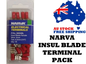Narva 56034BL Insulated Blade Terminal Pk 2.5-3mm Wire 6.3mm TAB Auto Electrical - Imagen 1 de 1