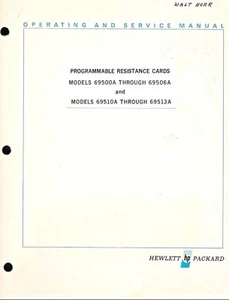 HP Operating Service Manual Resistance Cards 69500A - 69506A 69510A - 69513A - Picture 1 of 4