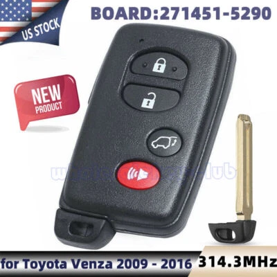 NUEVO LLAVERO INTELIGENTE REMOTO VIRGEN PARA TOYOTA VENZA - FCC ID: HYQ14ACX 89904-0T060 Foto 1 de 4
