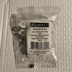 Liberty 3/8 Self-Closing White Inset Hinge H0104AC-W-03 Pack Of 2 - Picture 1 of 2