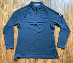 Peter Millar Raglan-Sleeve Perth Layer 1/4 Zip Pullover Womens Large Black UPF - Picture 1 of 12