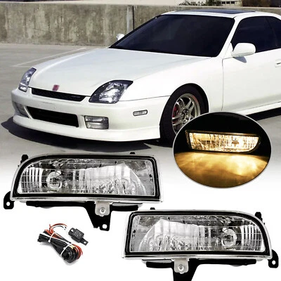 For 1997-2001 Honda Prelude Clear Lens Fog Lights Bumper Driving Lamps w/wiring - Image 1 of 4