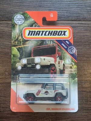 JEEP WRANGLER ROLLBAR #18 JURASSIC PARK MATCHBOX N15 2019 MBX JUNGLE 72/100 NIP. - Image 1 of 4