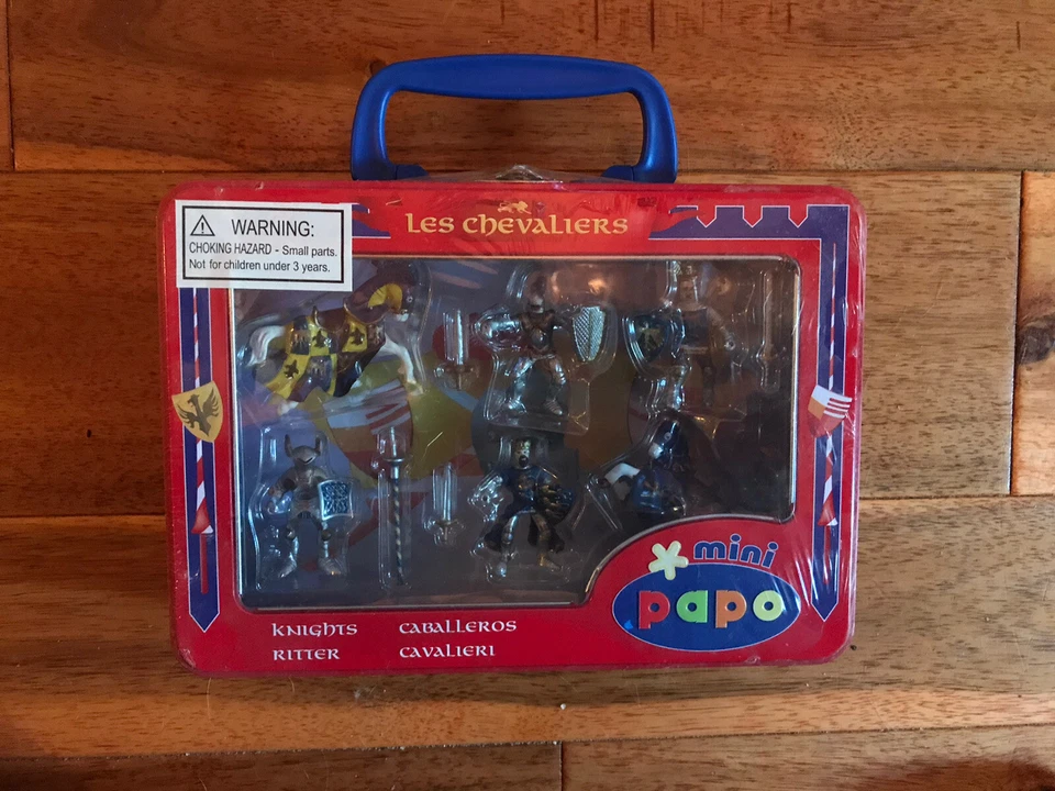 "MINI PAPO Les Chevaliers CABALLEROS en estuche - NUEVO Francia - Piezas de juego 1,5 - 2""" Foto 1 de 4